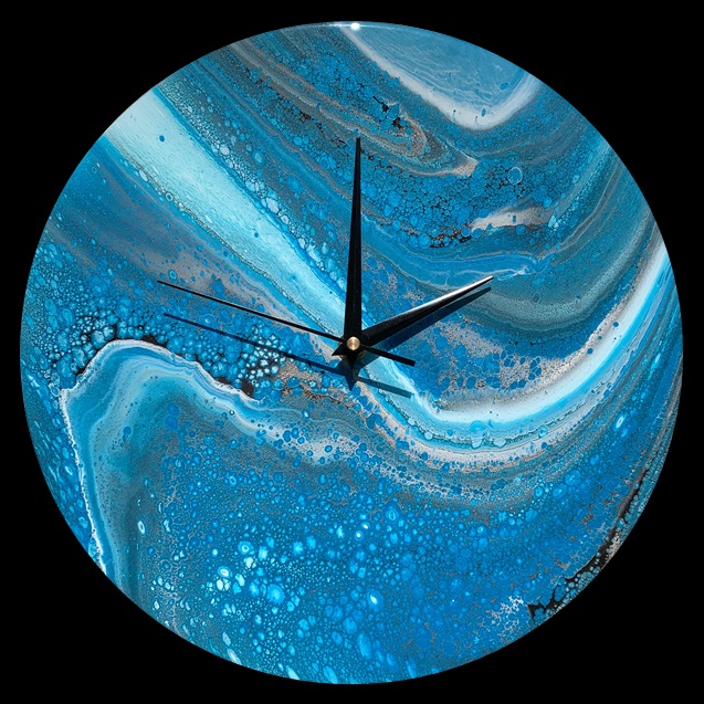 Liquid Strata Fluid Art Clock