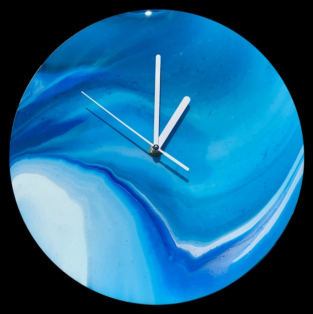 Ocean Flows Fluid Art Clock