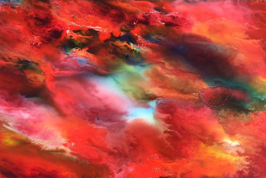 The Clouds of Jupiter Fluid Art Painting