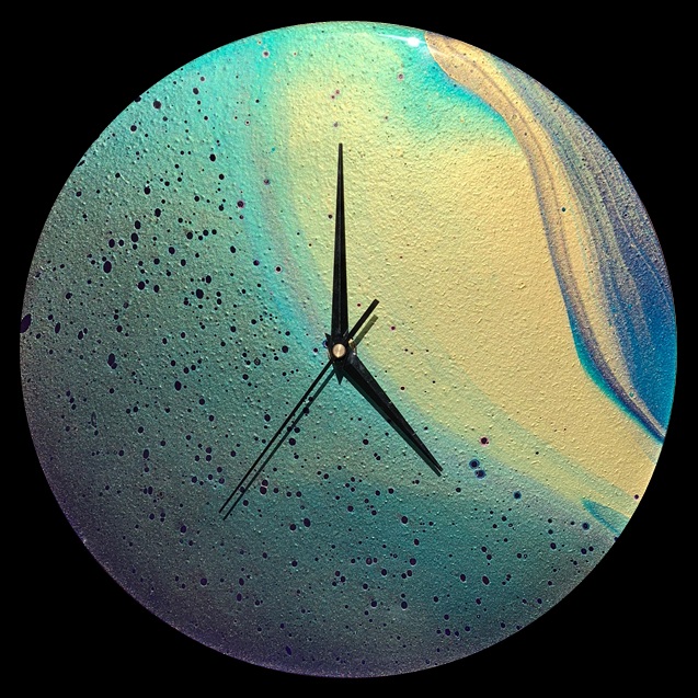 Through the Layers Fluid Art Clock